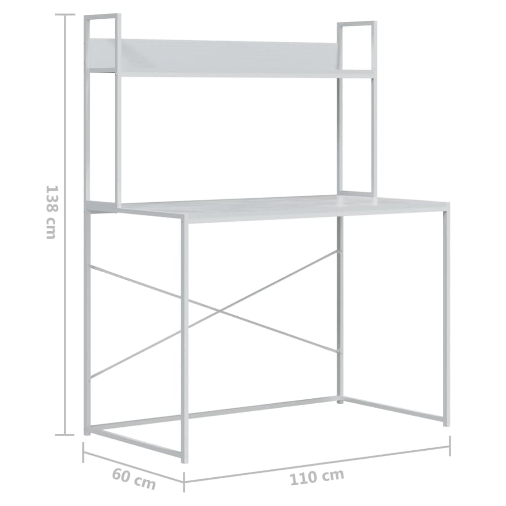 Computerbureau 110x60x138 cm bewerkt hout eikenkleurig