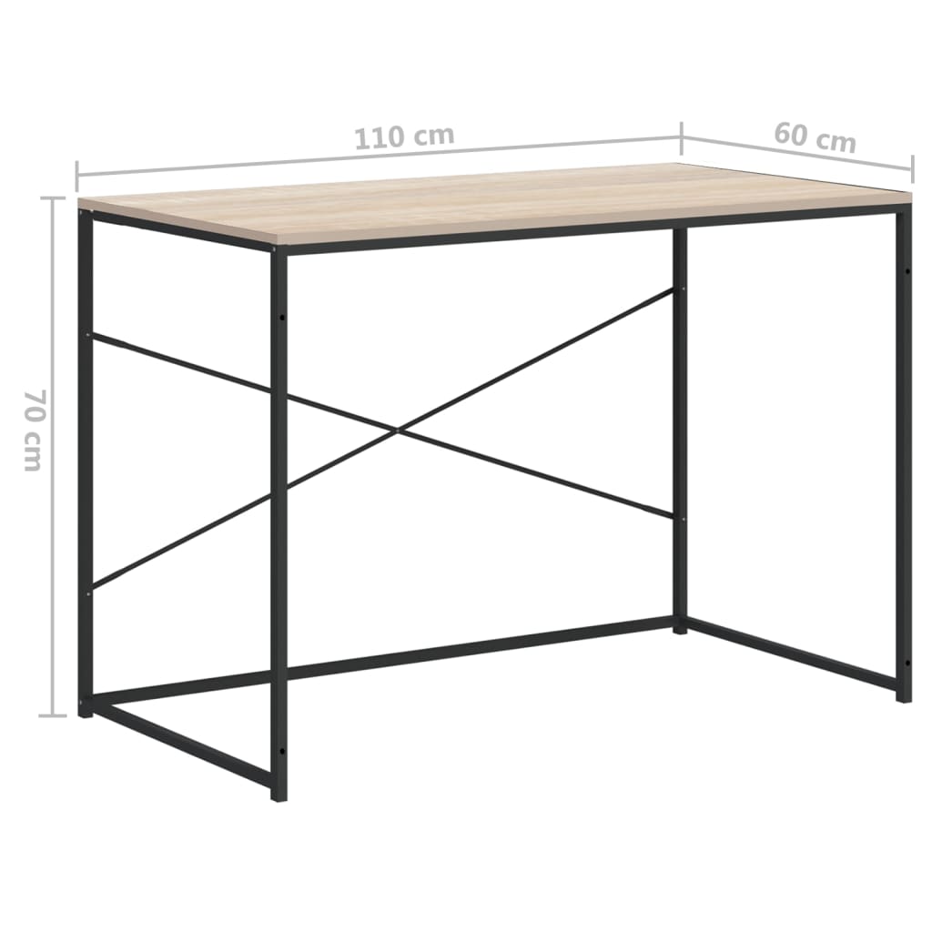 Computerbureau 110x60x70 cm bewerkt hout