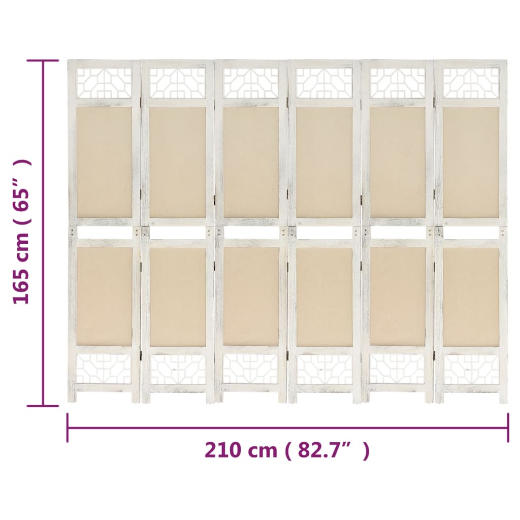 Kamerscherm met 4 panelen 140x165 cm stof crèmekleurig