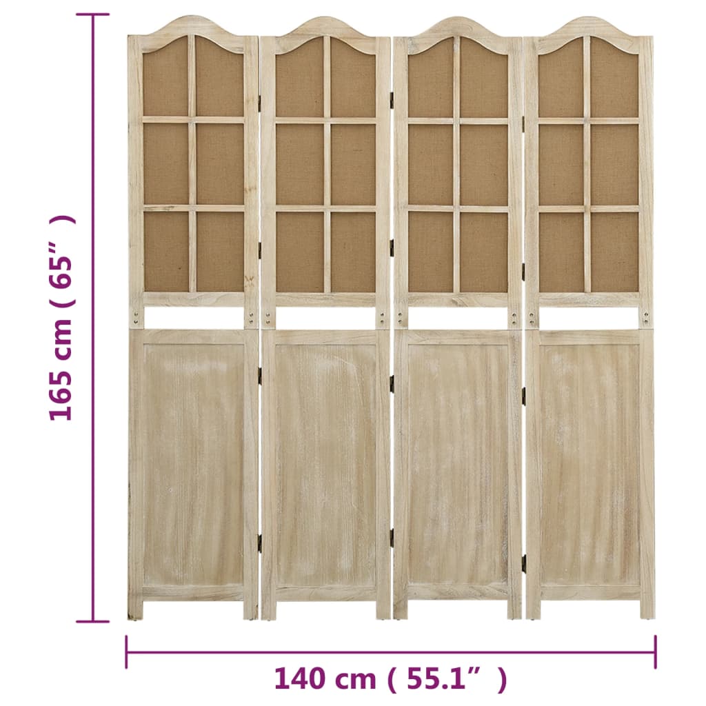 Kamerscherm met 6 panelen 214x165 cm stof bruin