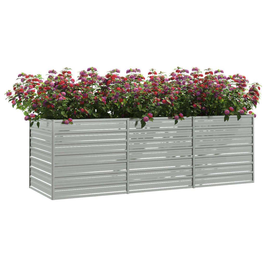 Plantenbak verhoogd 160x80x45 cm gegalvaniseerd staal zilver