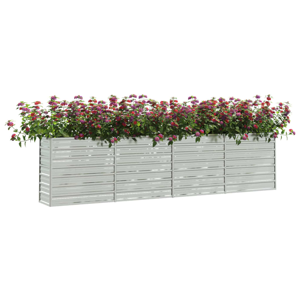 Plantenbak verhoogd 160x80x45 cm gegalvaniseerd staal zilver