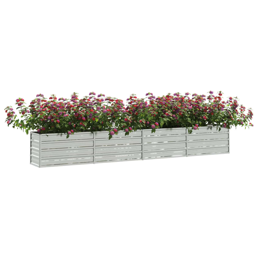 Plantenbak verhoogd 160x80x45 cm gegalvaniseerd staal zilver