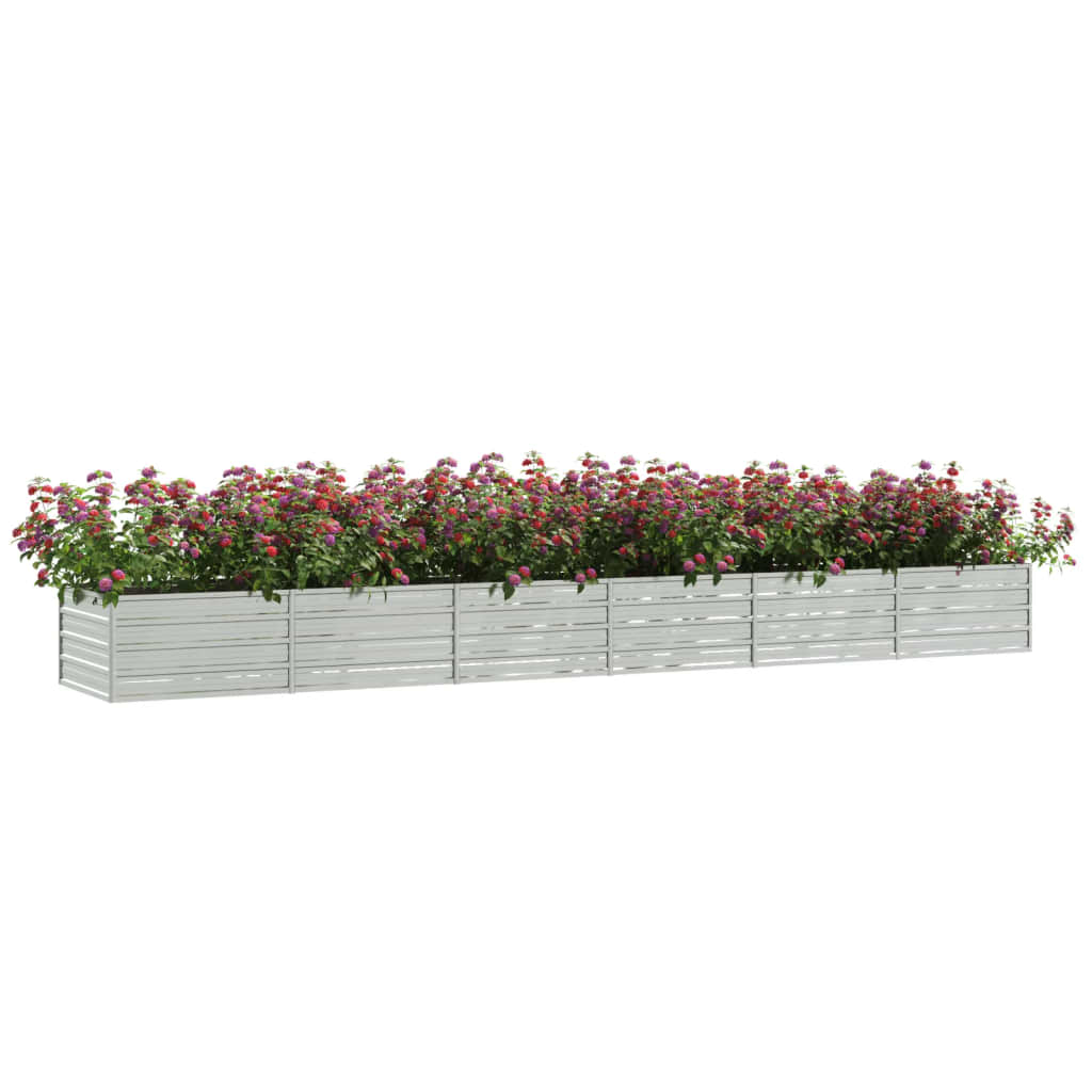 Plantenbak verhoogd 160x80x45 cm gegalvaniseerd staal zilver