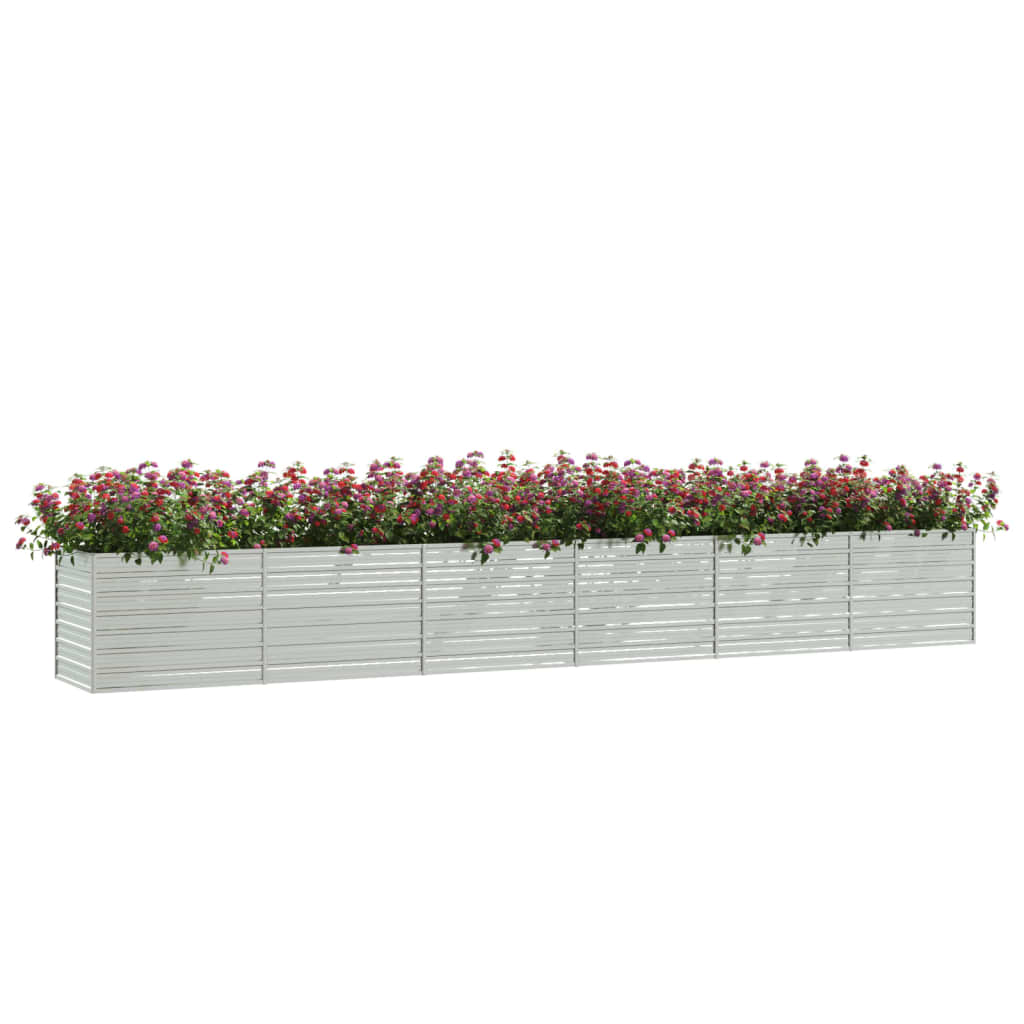 Plantenbak verhoogd 160x80x45 cm gegalvaniseerd staal zilver