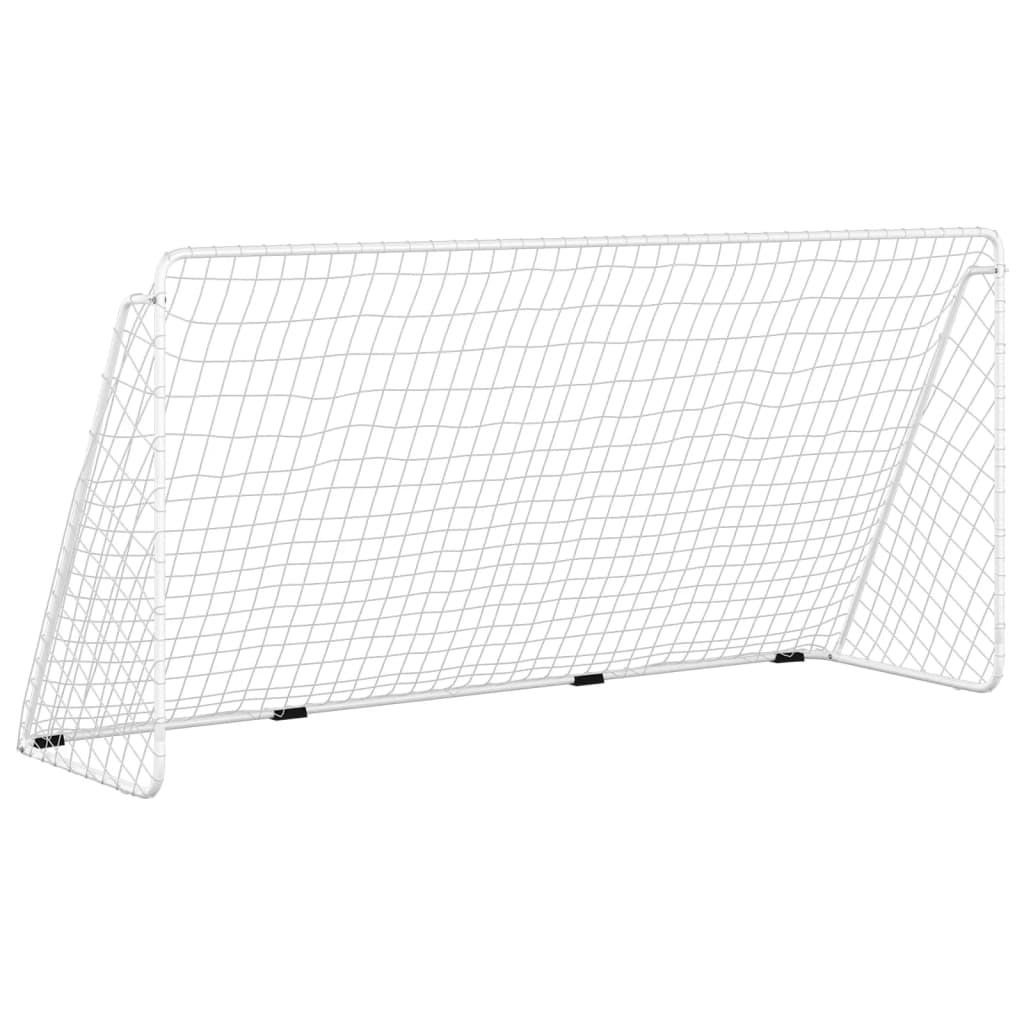 Voetbaldoel met net 180x90x120 cm staal wit