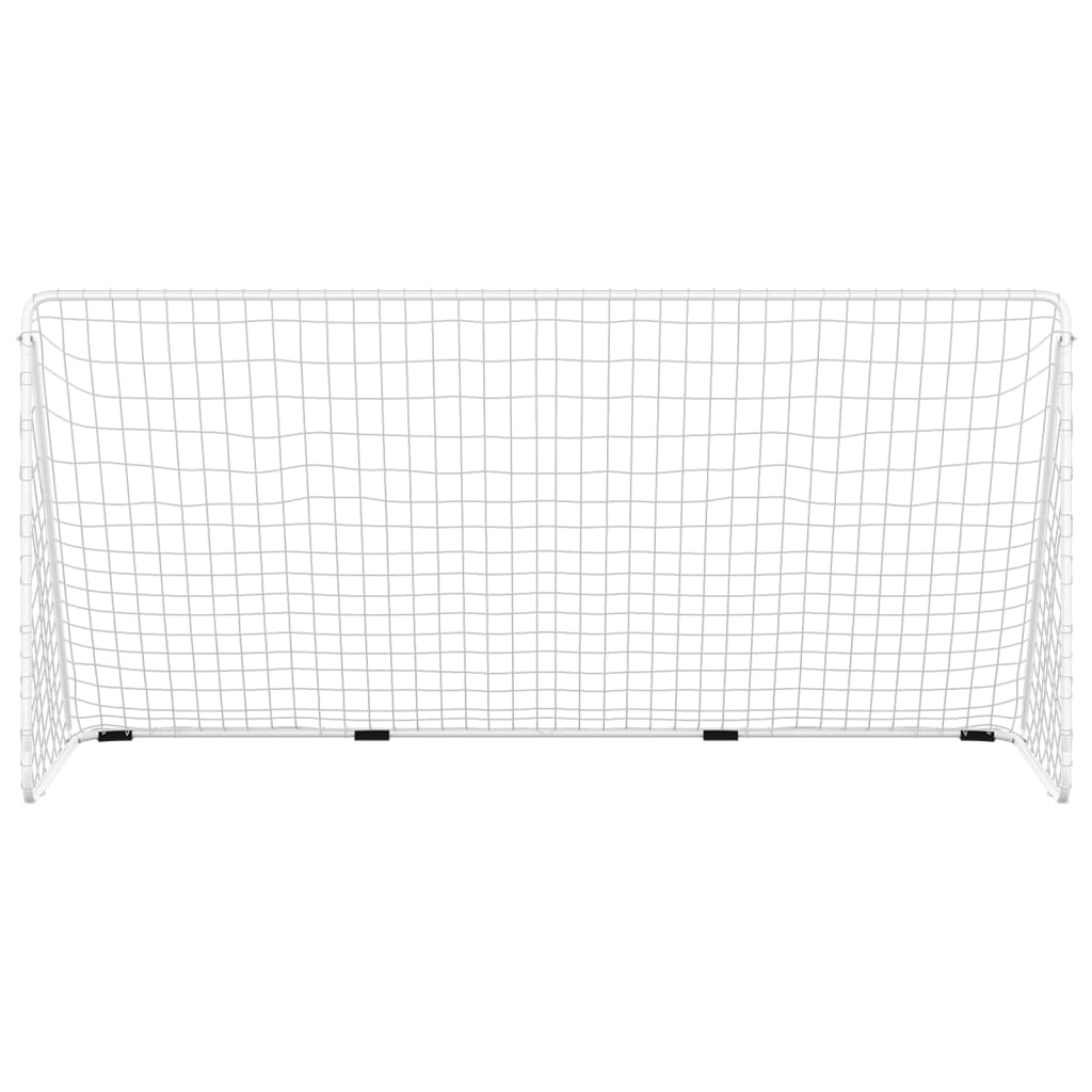 Voetbaldoel met net 180x90x120 cm staal wit