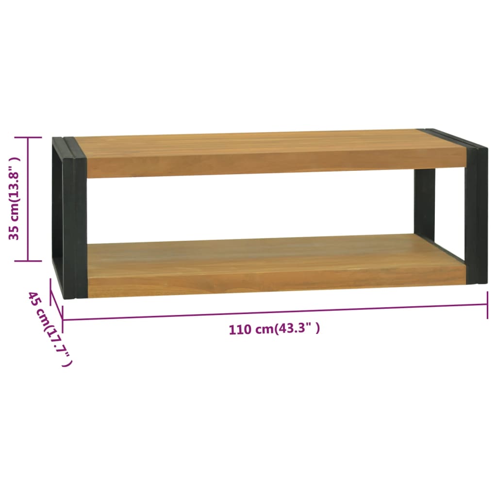 Badkamerwandkast 90x45x35 cm massief teakhout