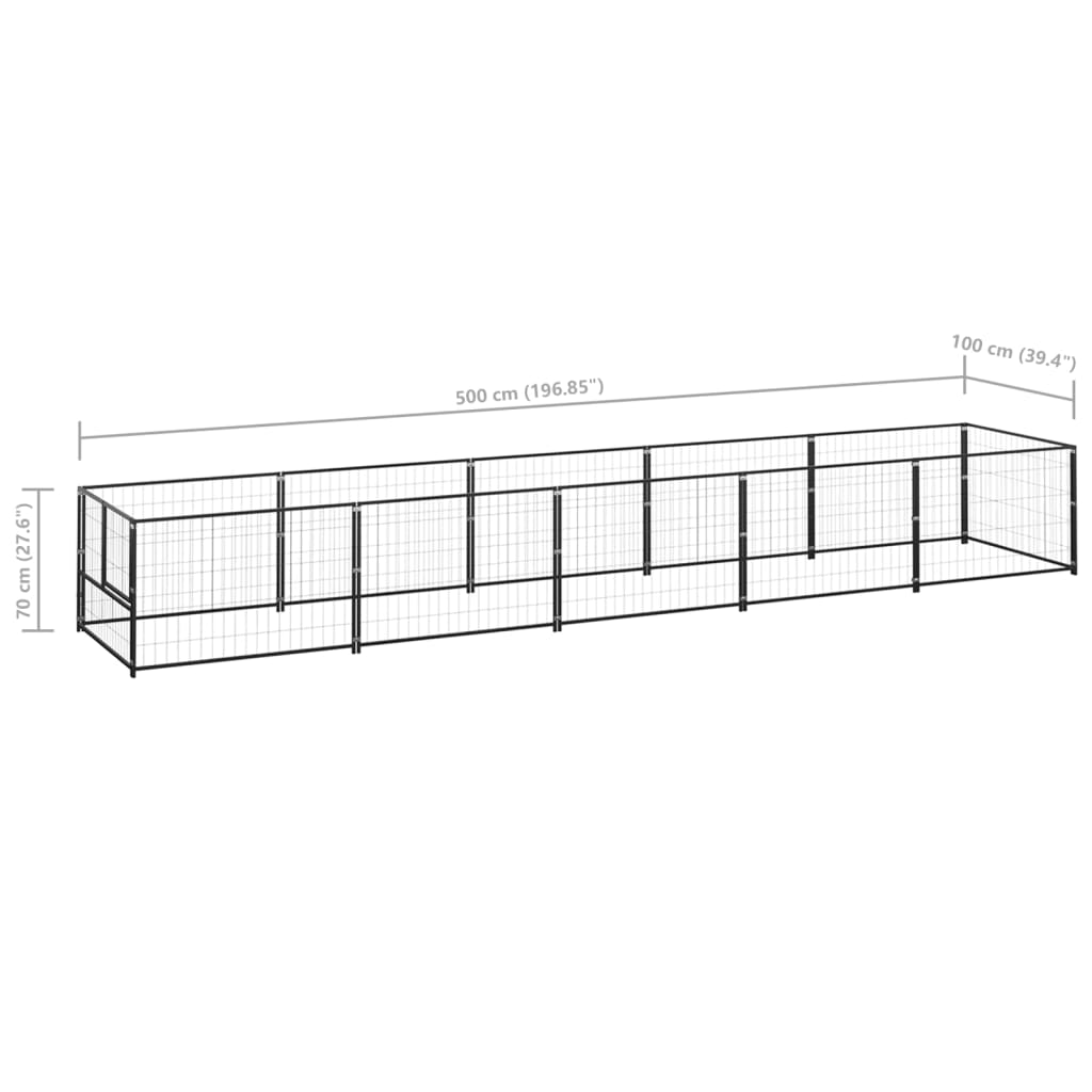 Hondenkennel 3 m² staal