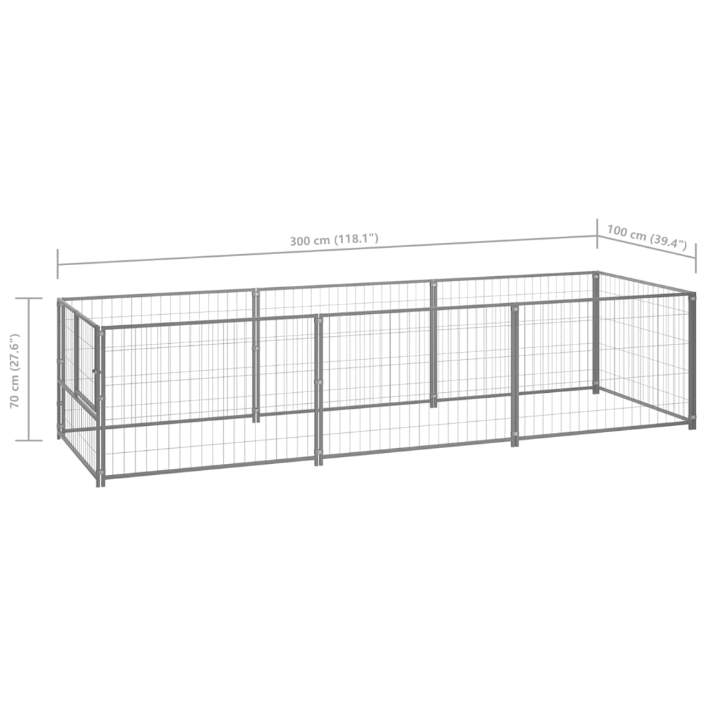 Hondenkennel 3 m² staal