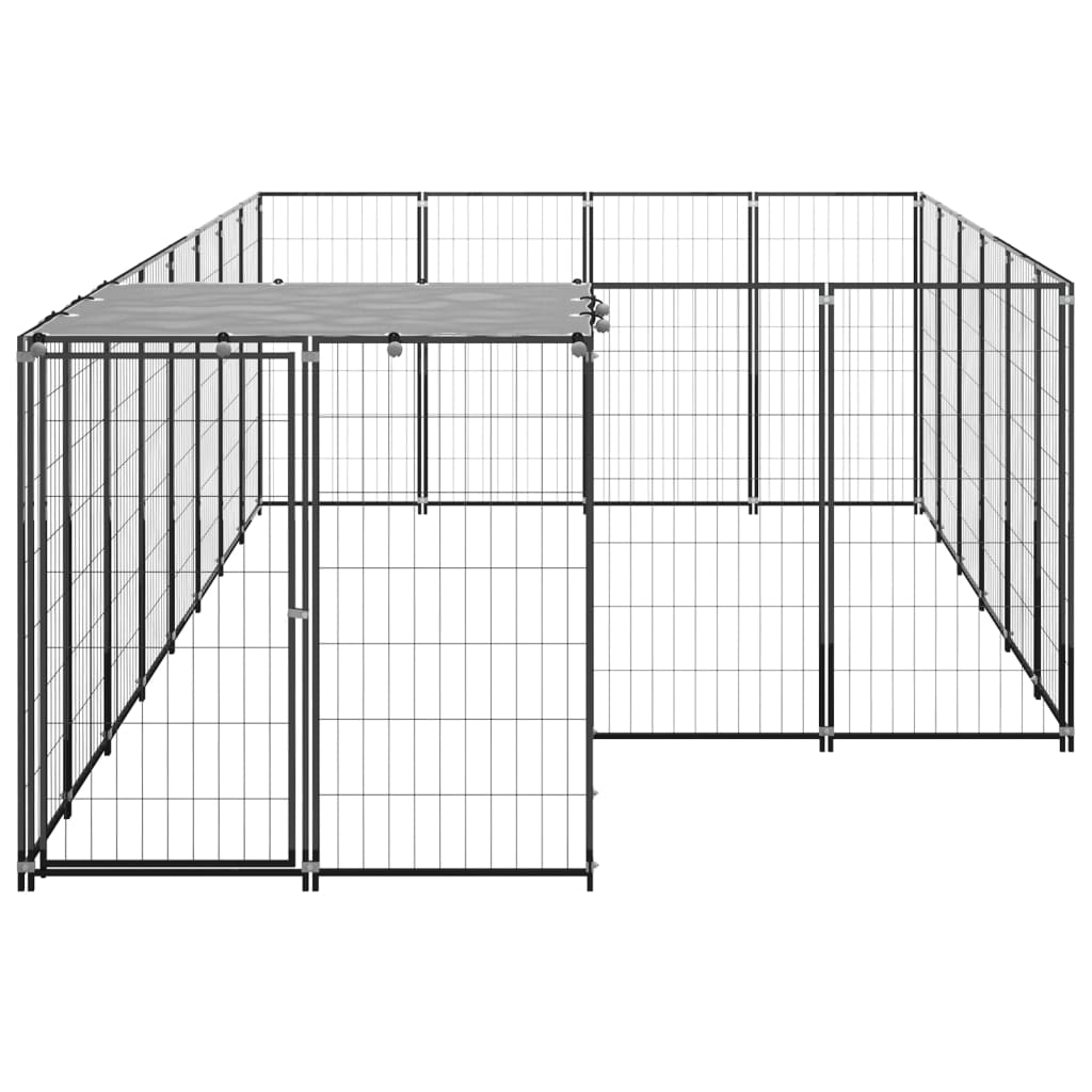 Hondenkennel 6,05 m² staal zilverkleurig