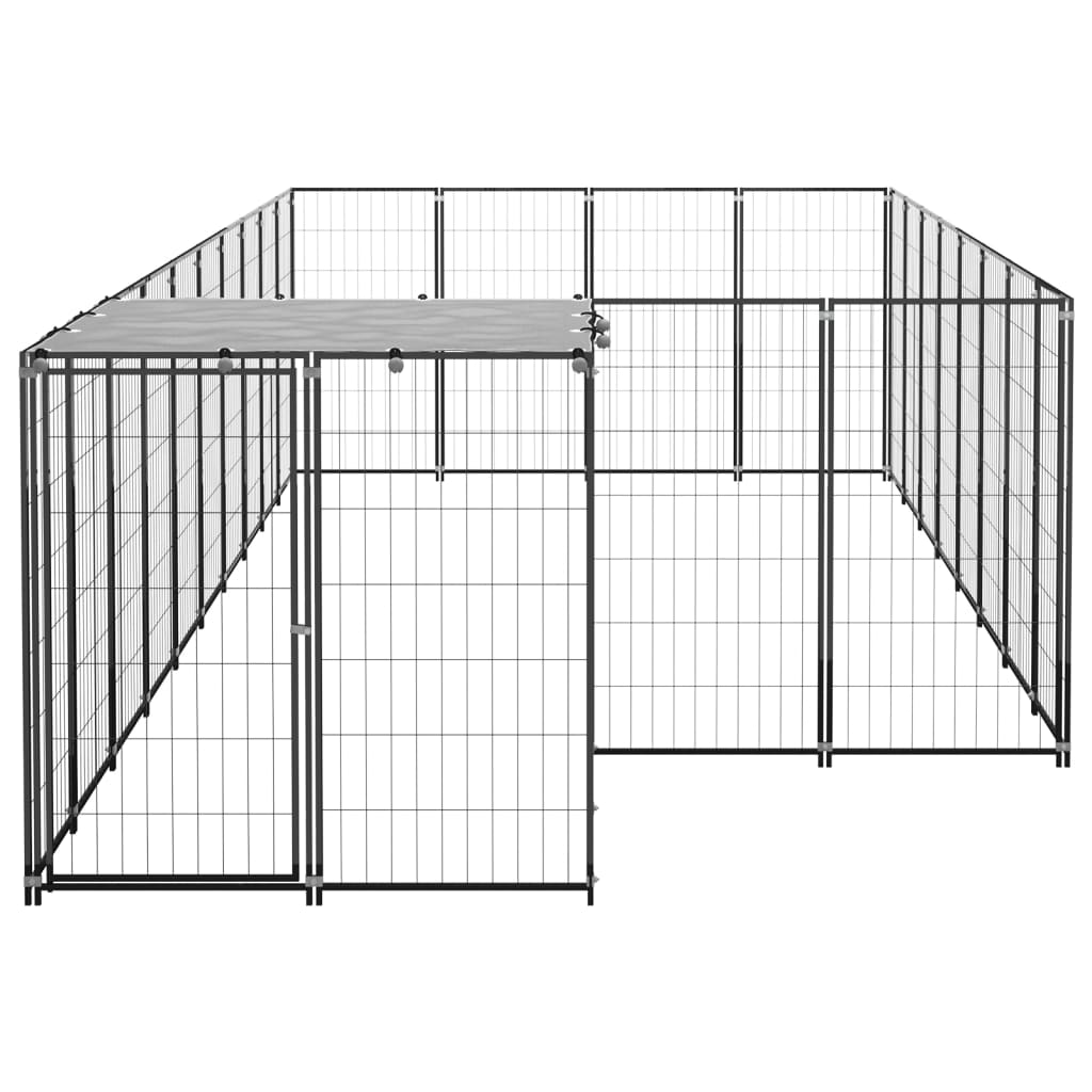 Hondenkennel 6,05 m² staal zilverkleurig