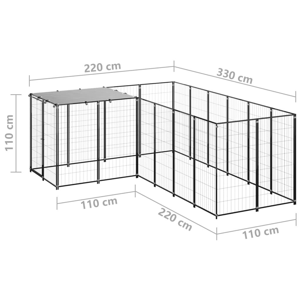 Hondenkennel 26,62 m² staal