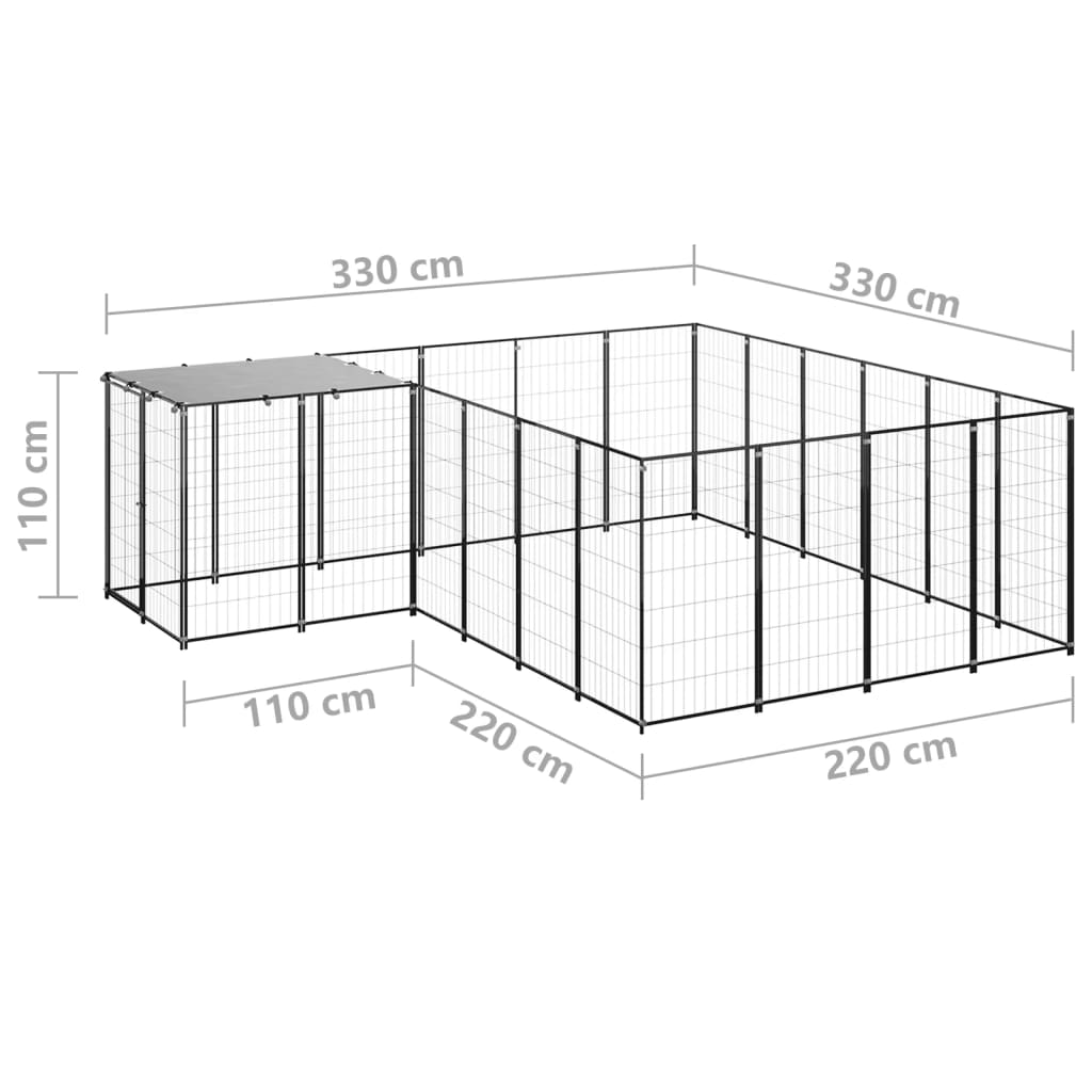 Hondenkennel 26,62 m² staal