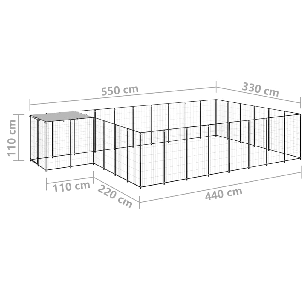 Hondenkennel 26,62 m² staal