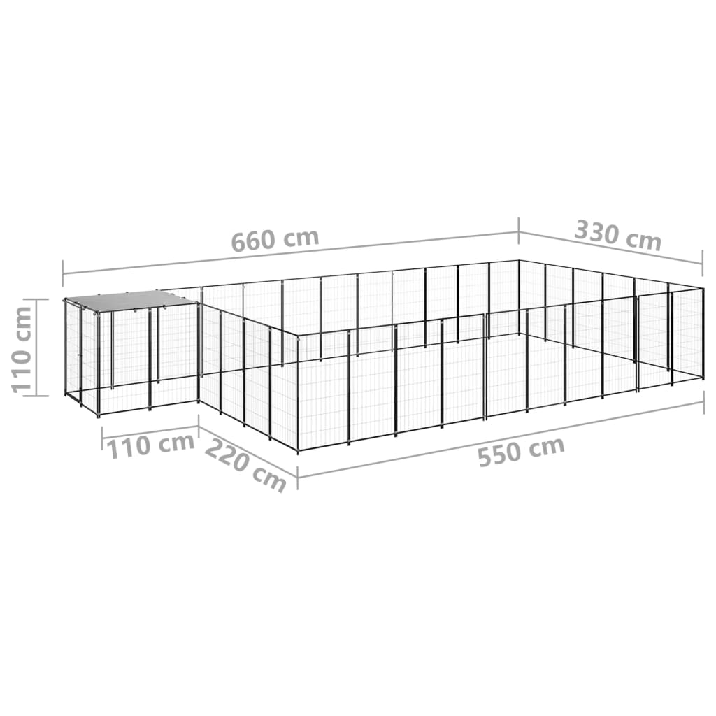 Hondenkennel 26,62 m² staal