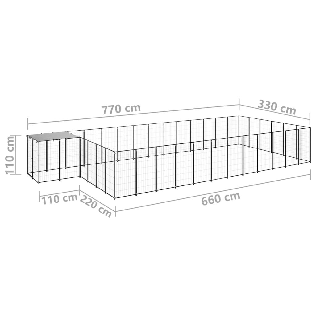 Hondenkennel 26,62 m² staal