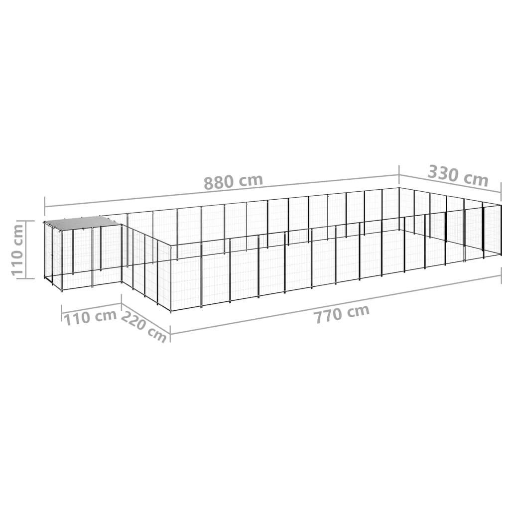 Hondenkennel 26,62 m² staal