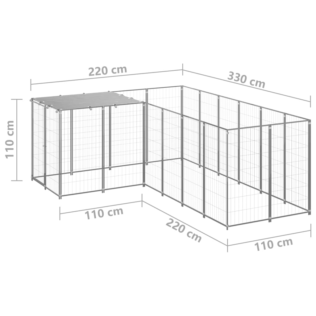 Hondenkennel 26,62 m² staal