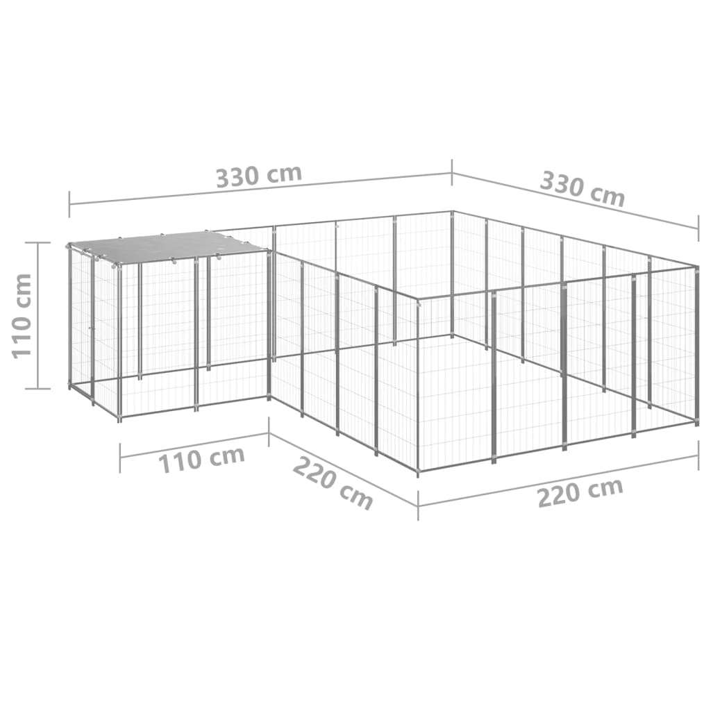 Hondenkennel 26,62 m² staal