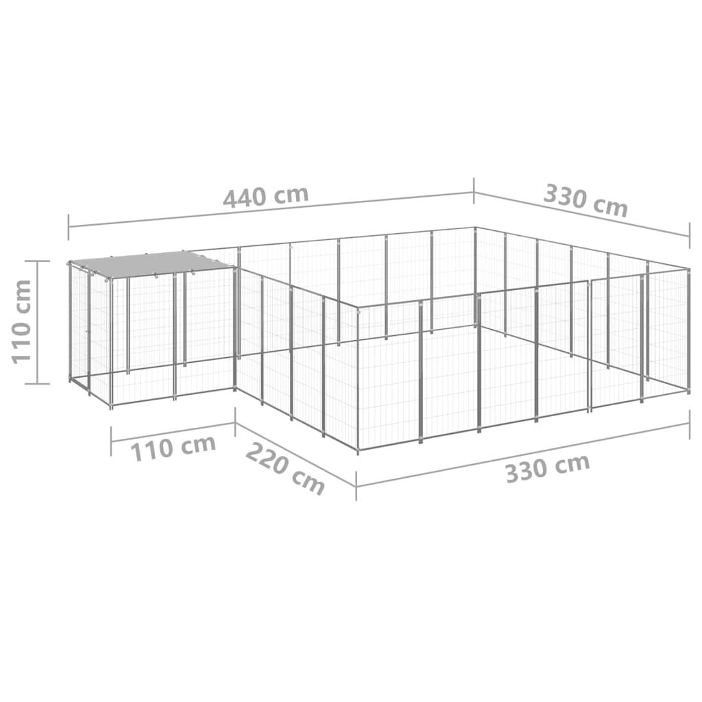 Hondenkennel 26,62 m² staal