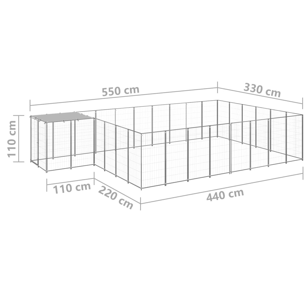 Hondenkennel 26,62 m² staal