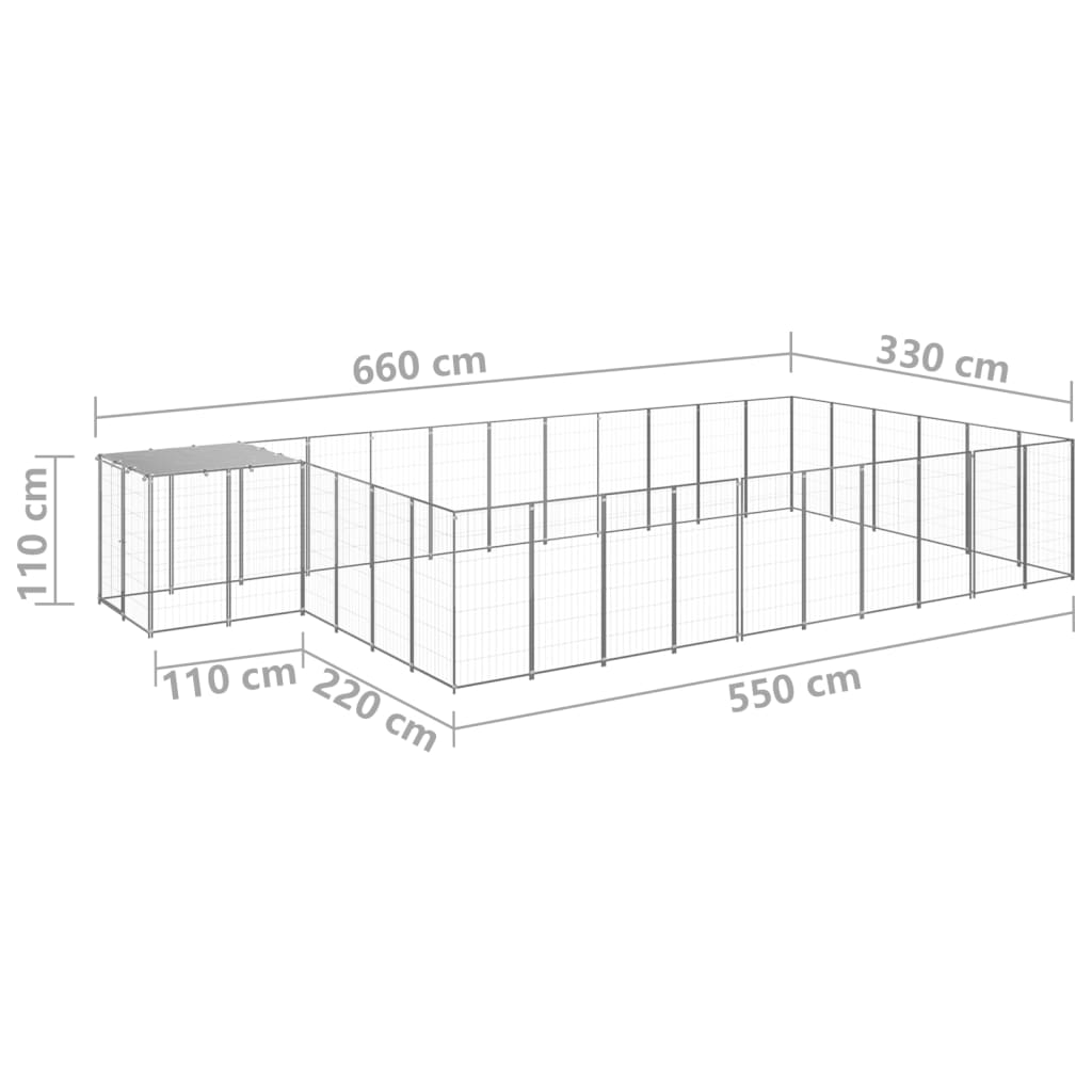 Hondenkennel 26,62 m² staal