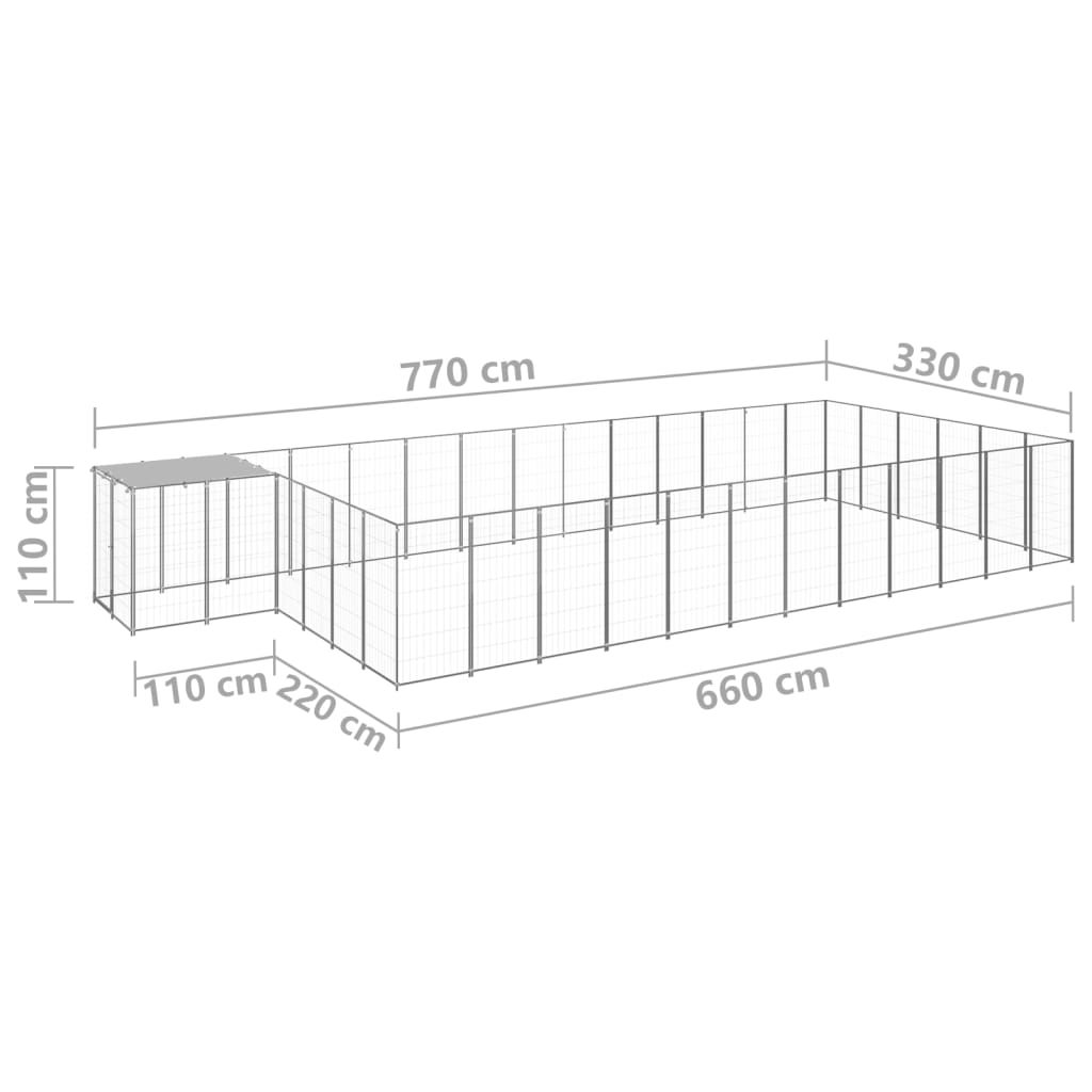 Hondenkennel 26,62 m² staal