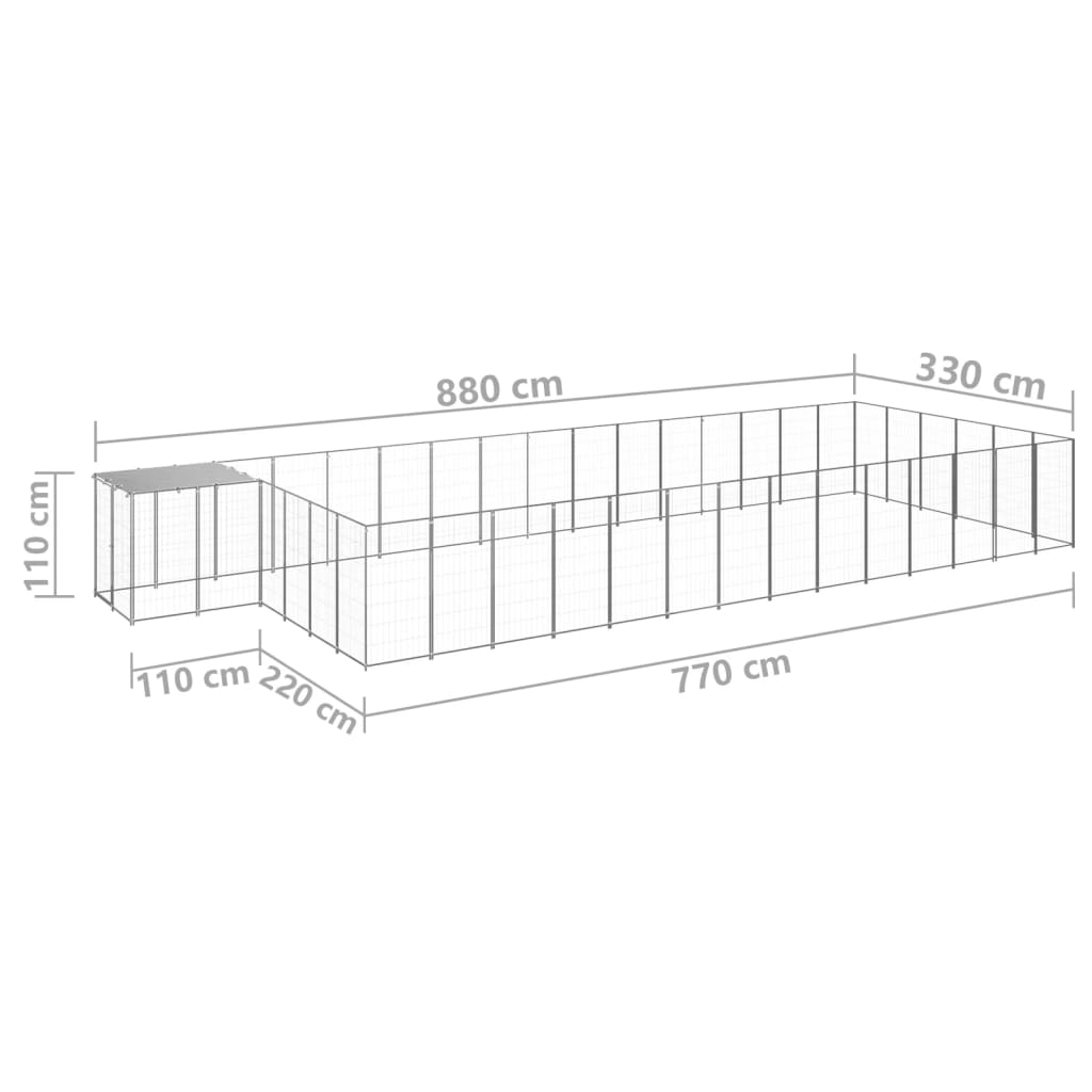 Hondenkennel 26,62 m² staal