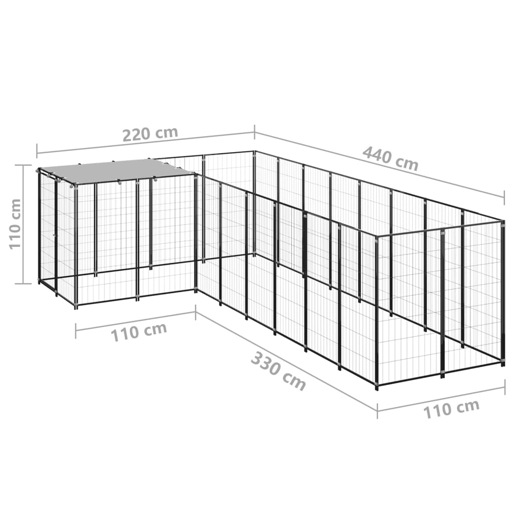 Hondenkennel 15,73 m² staal