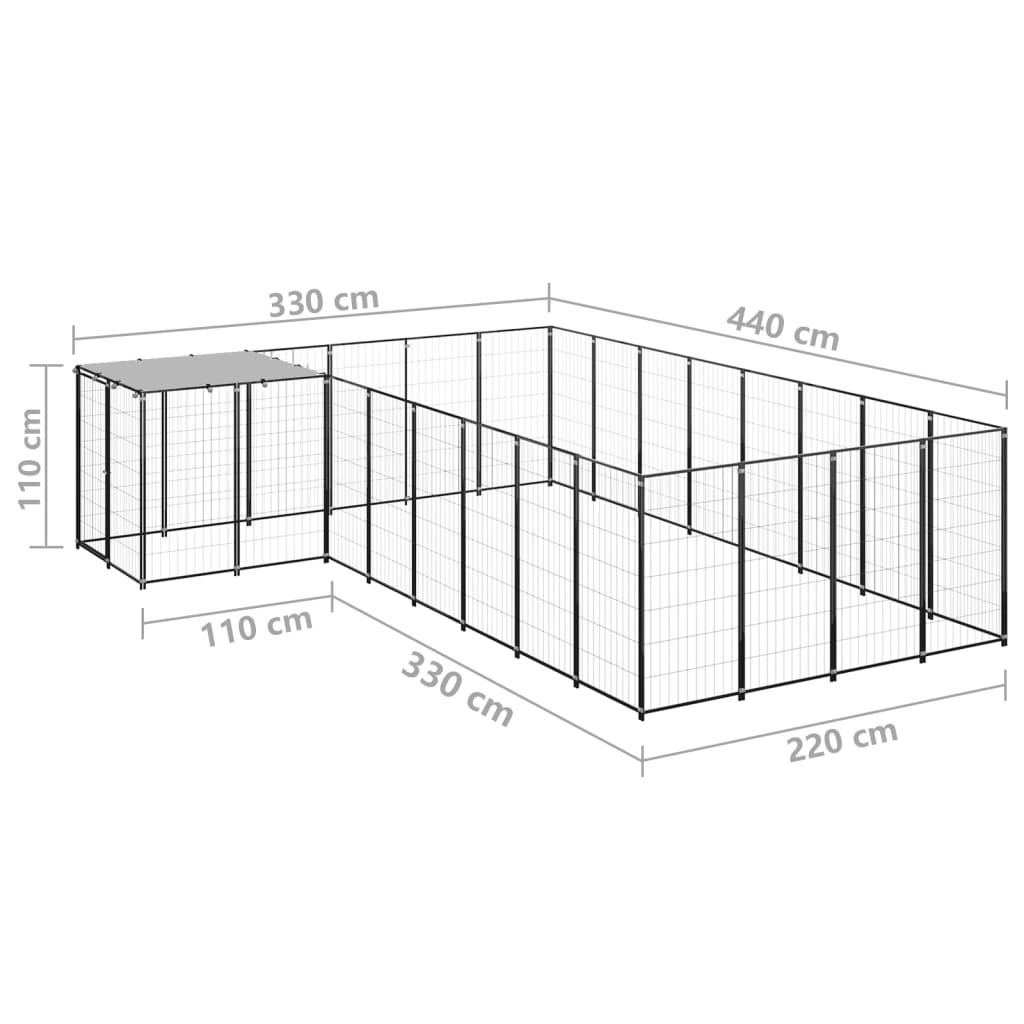 Hondenkennel 15,73 m² staal