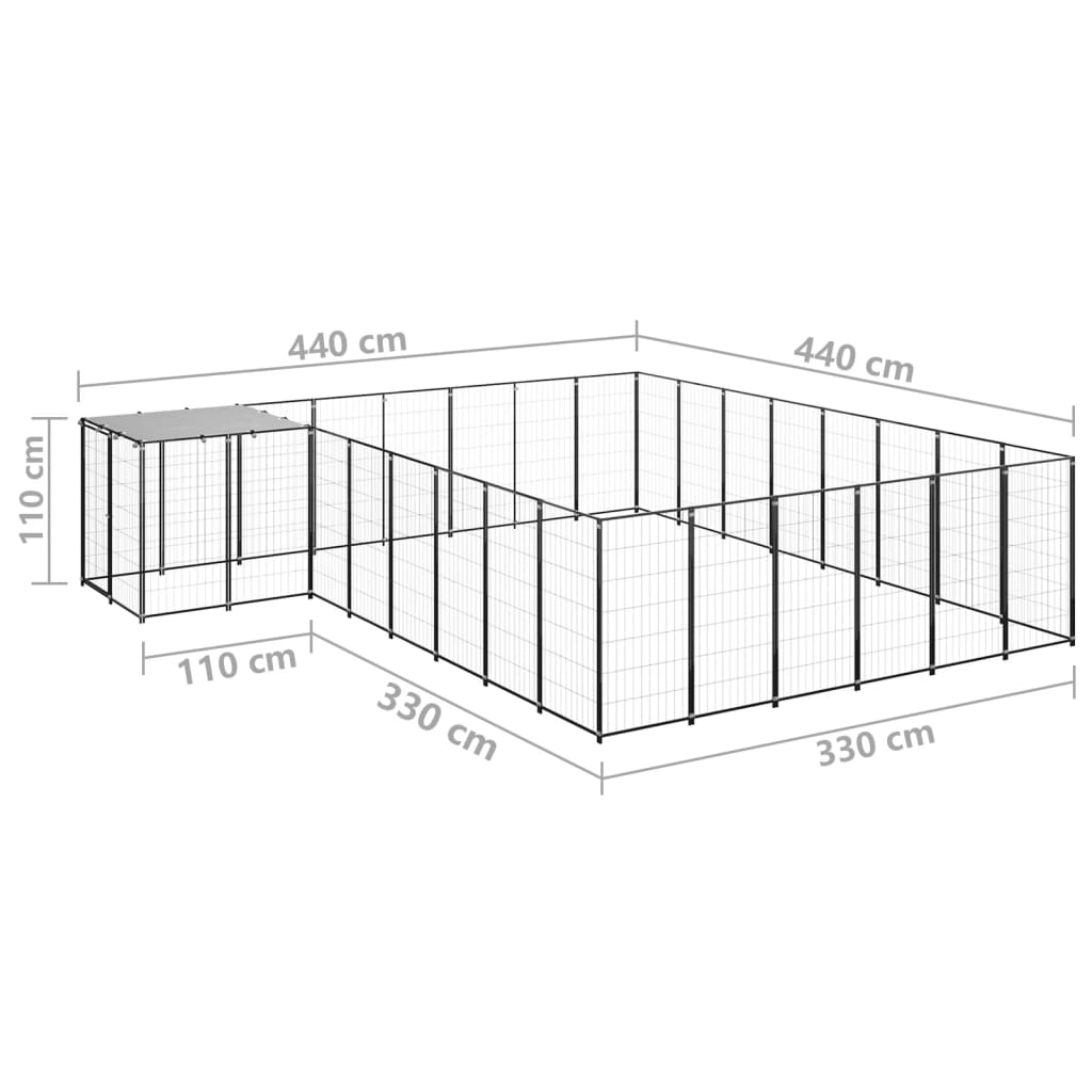 Hondenkennel 15,73 m² staal