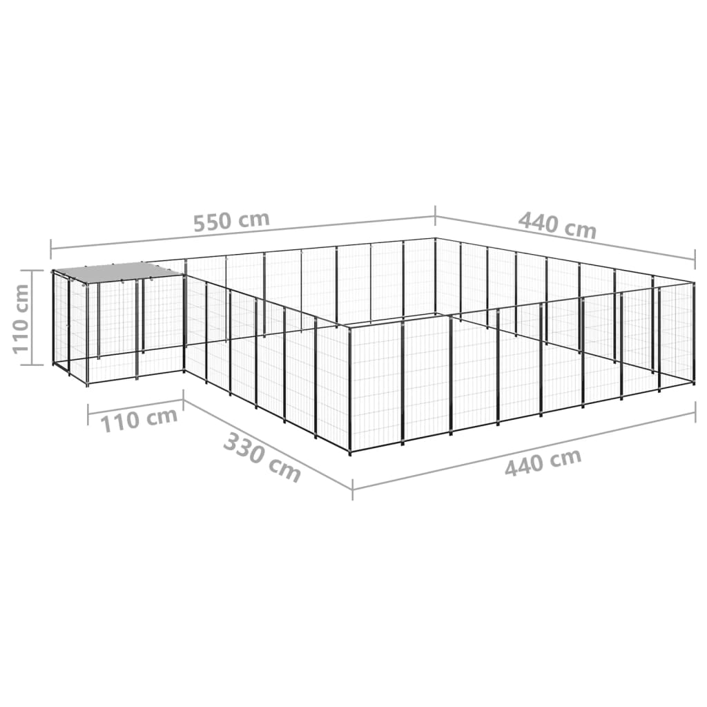 Hondenkennel 15,73 m² staal