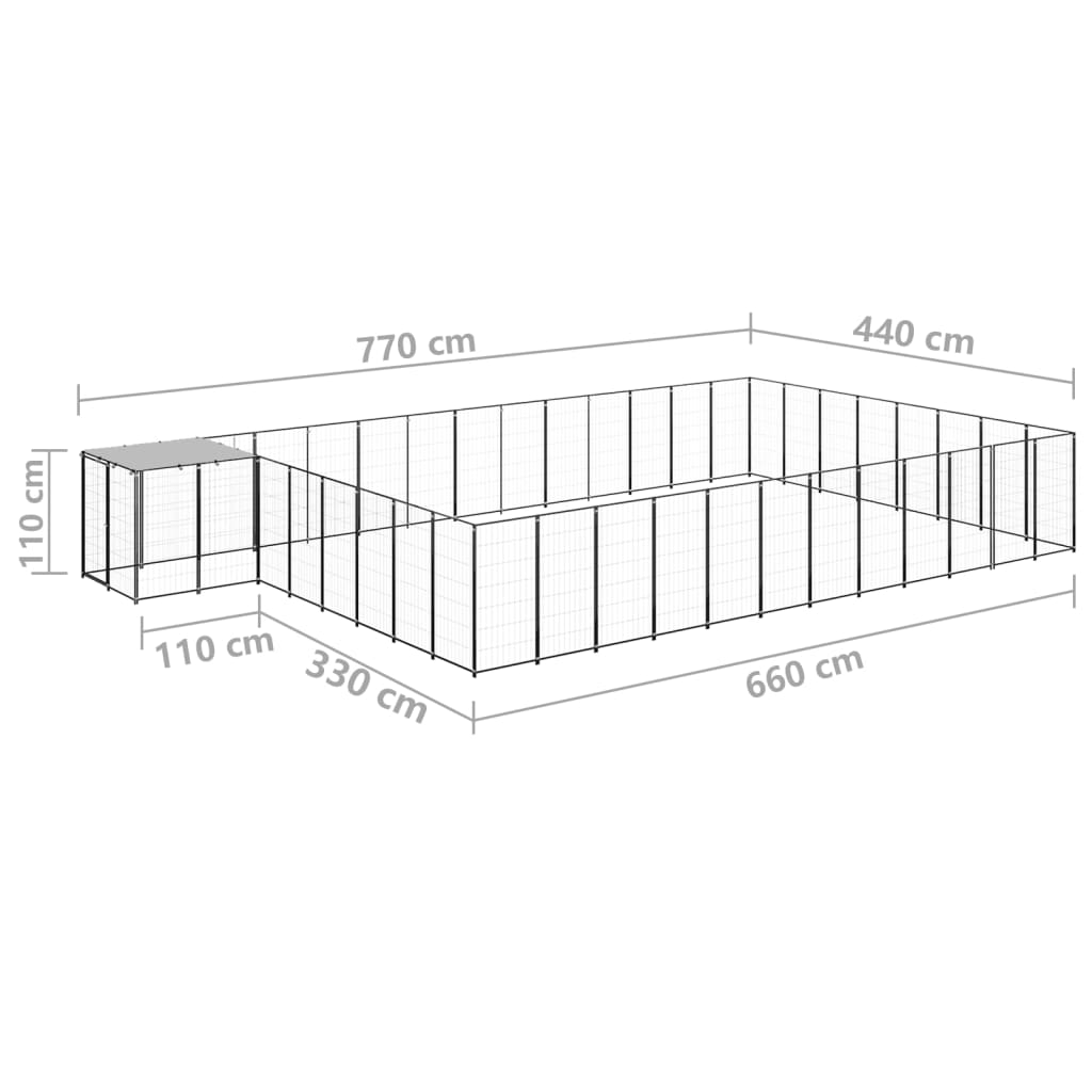 Hondenkennel 15,73 m² staal