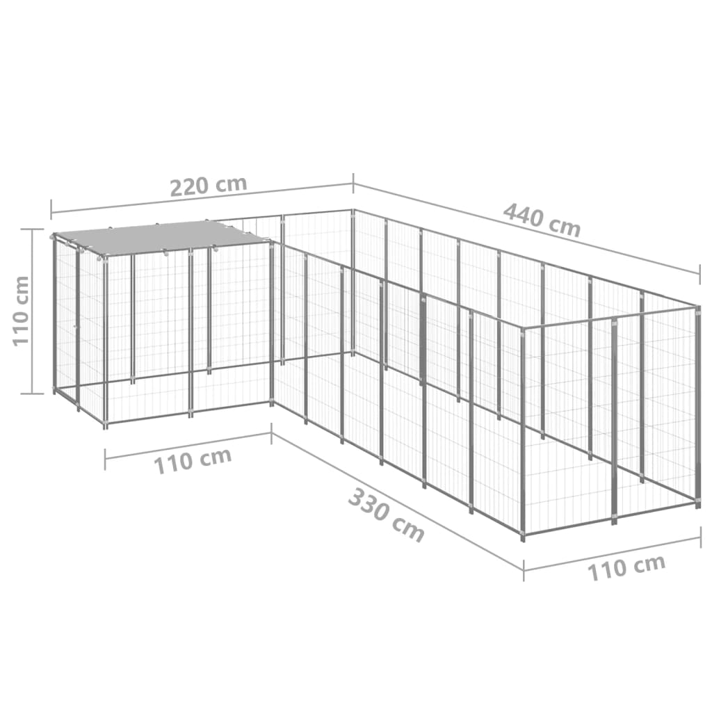 Hondenkennel 15,73 m² staal