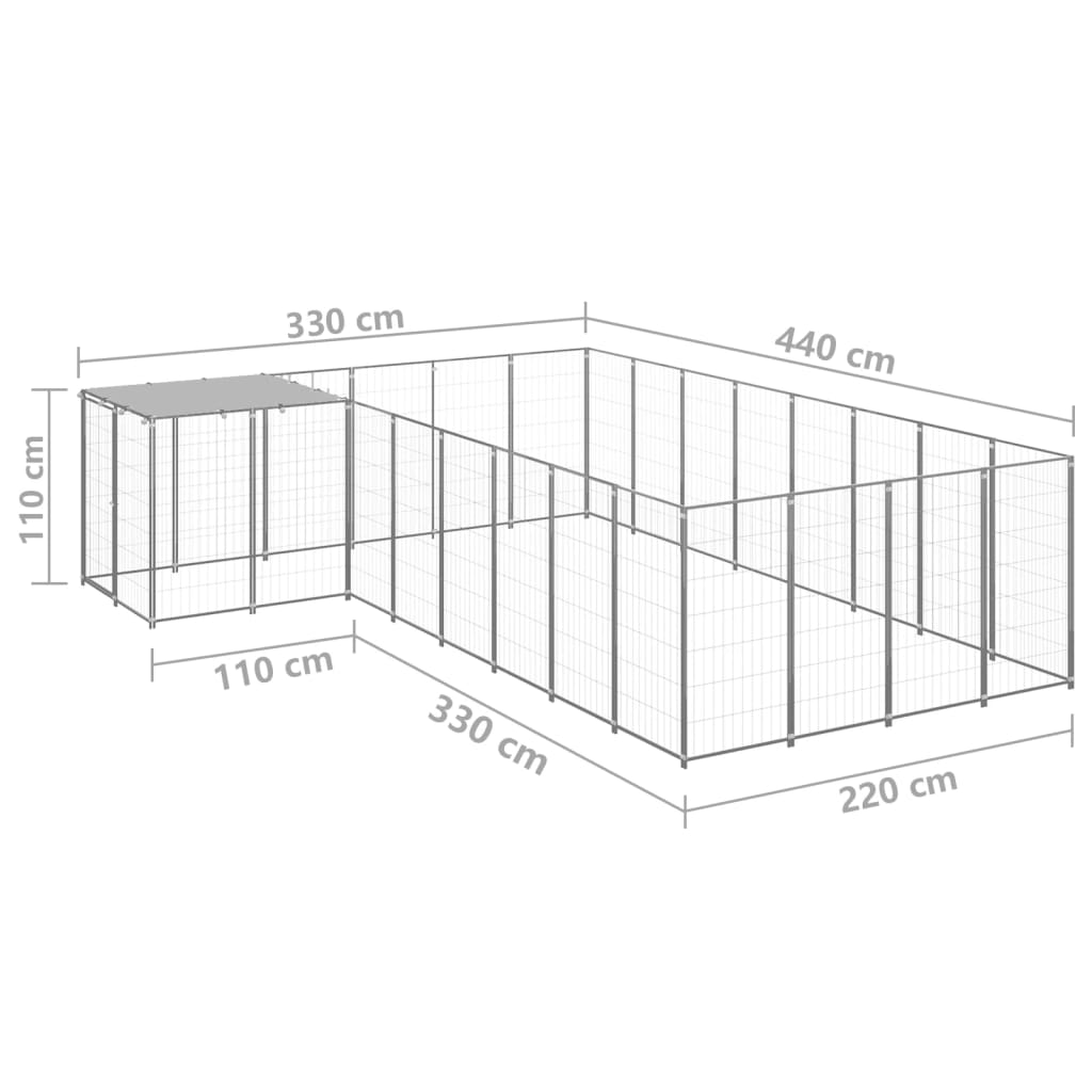 Hondenkennel 15,73 m² staal