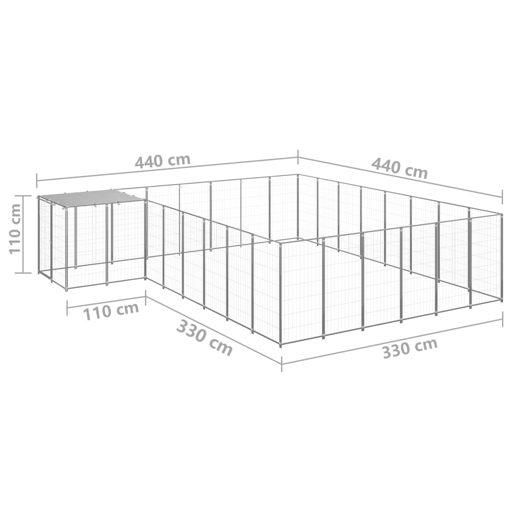 Hondenkennel 15,73 m² staal