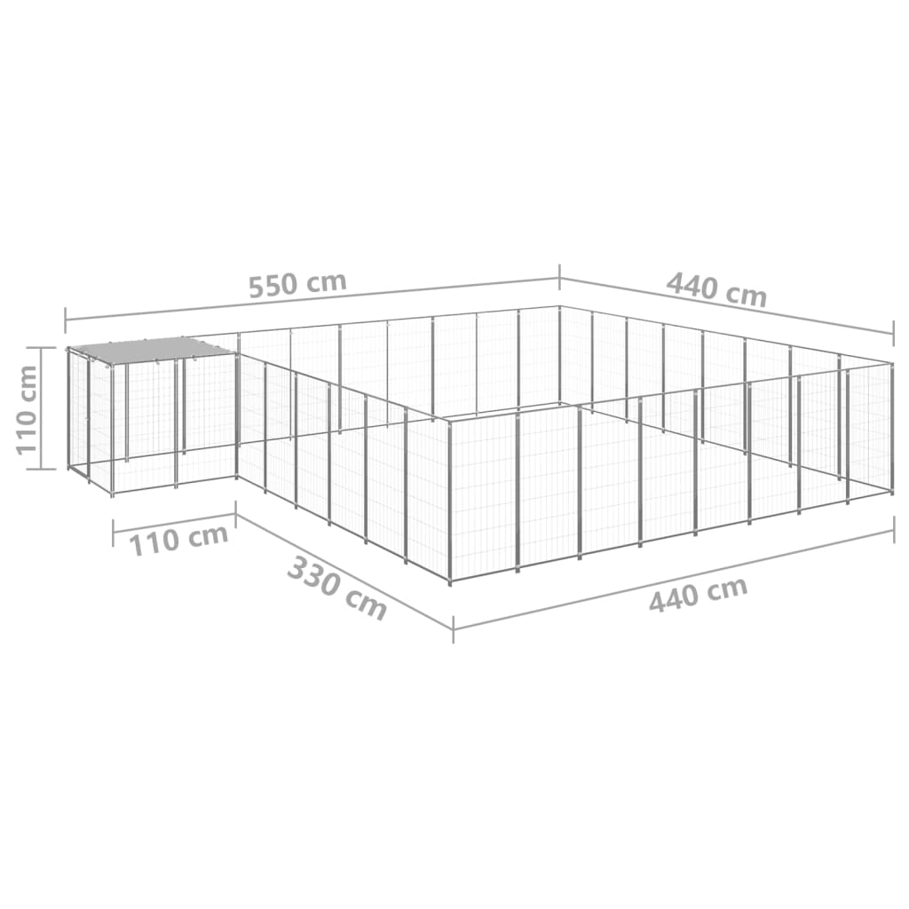 Hondenkennel 15,73 m² staal