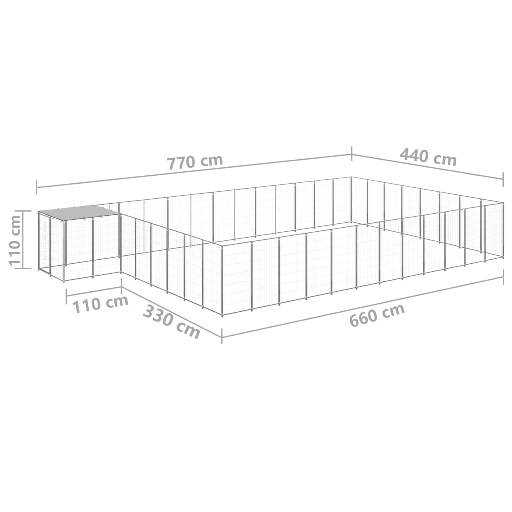 Hondenkennel 15,73 m² staal