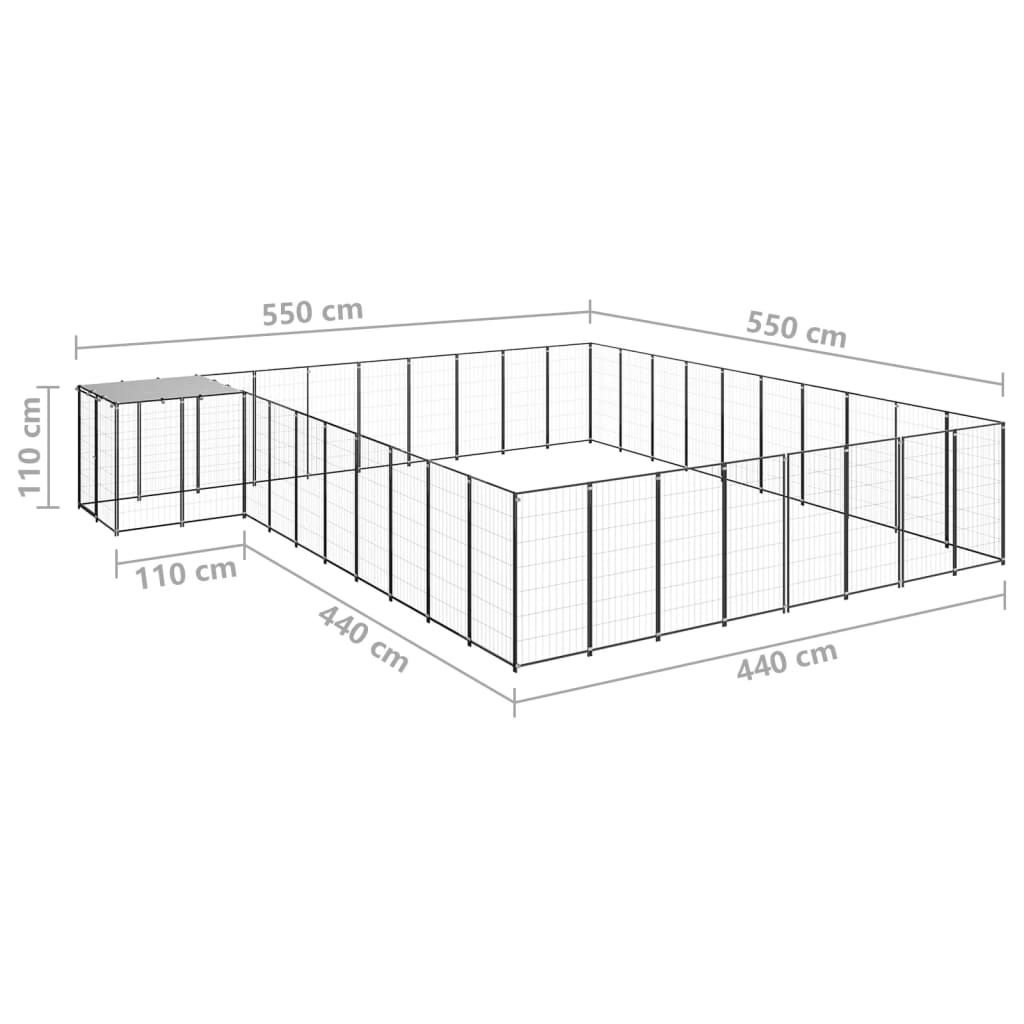 Hondenkennel 31,46 m² staal zilverkleurig