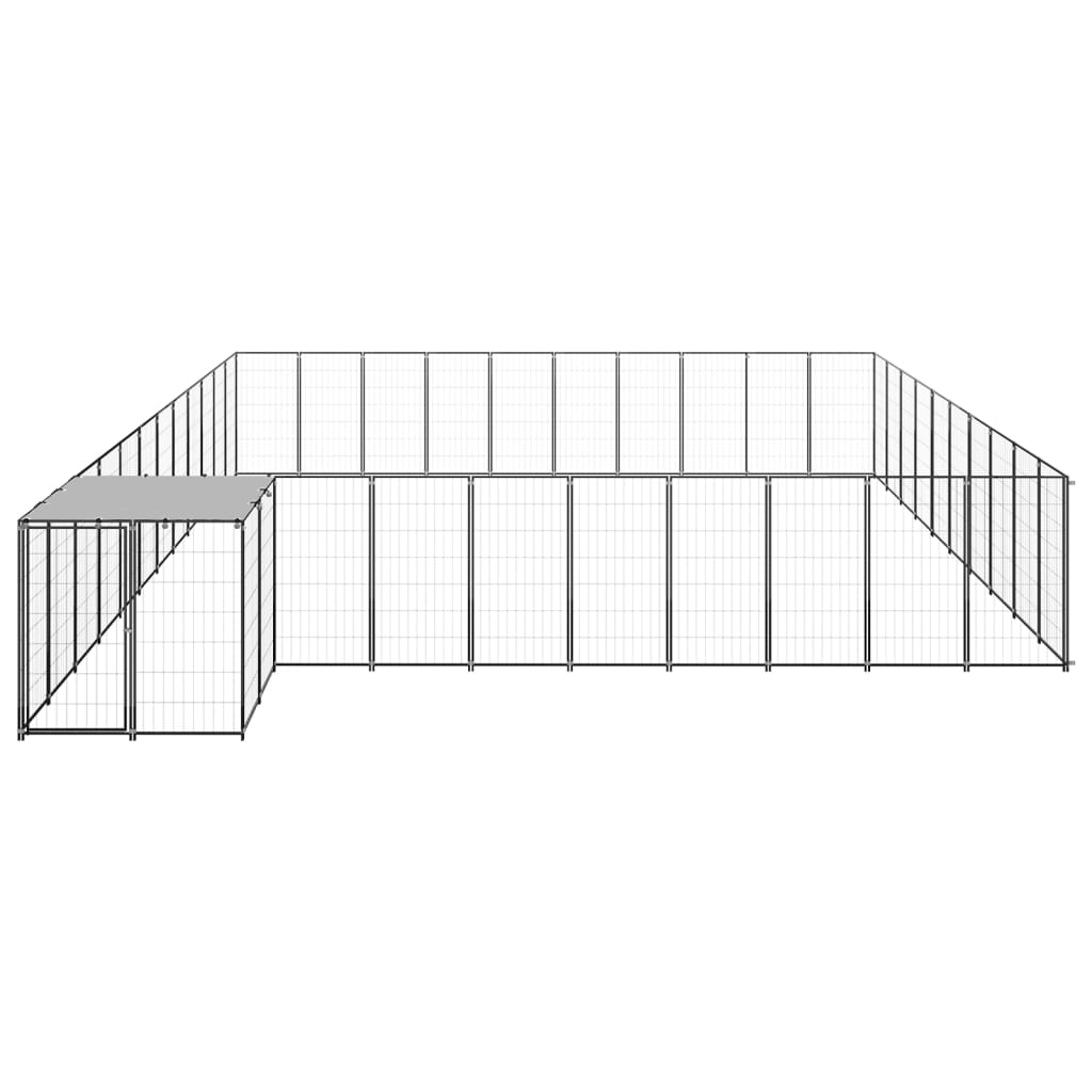 Hondenkennel 31,46 m² staal zilverkleurig