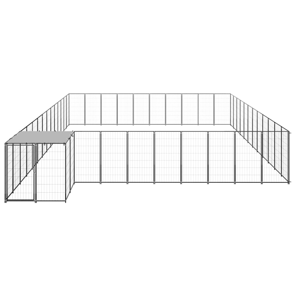 Hondenkennel 31,46 m² staal zilverkleurig