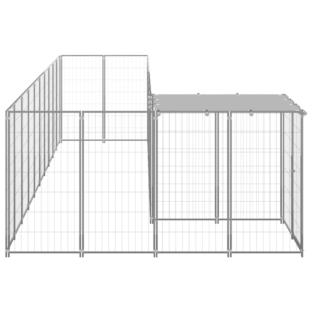 Hondenkennel 31,46 m² staal zilverkleurig