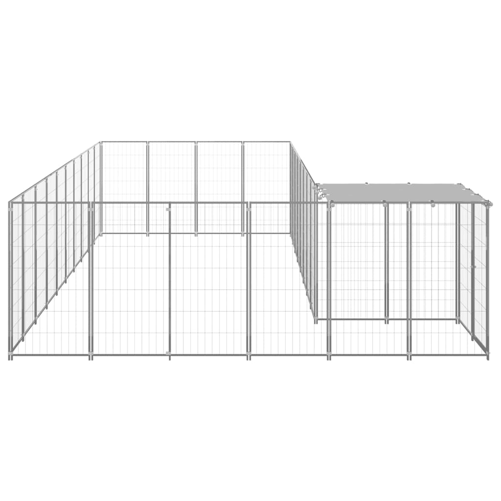 Hondenkennel 31,46 m² staal zilverkleurig