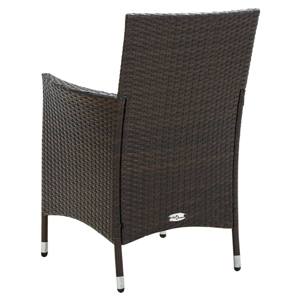 Tuinstoelen 4 st met kussens poly rattan