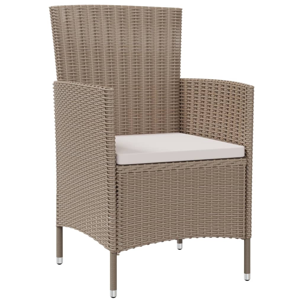 Tuinstoelen 4 st met kussens poly rattan