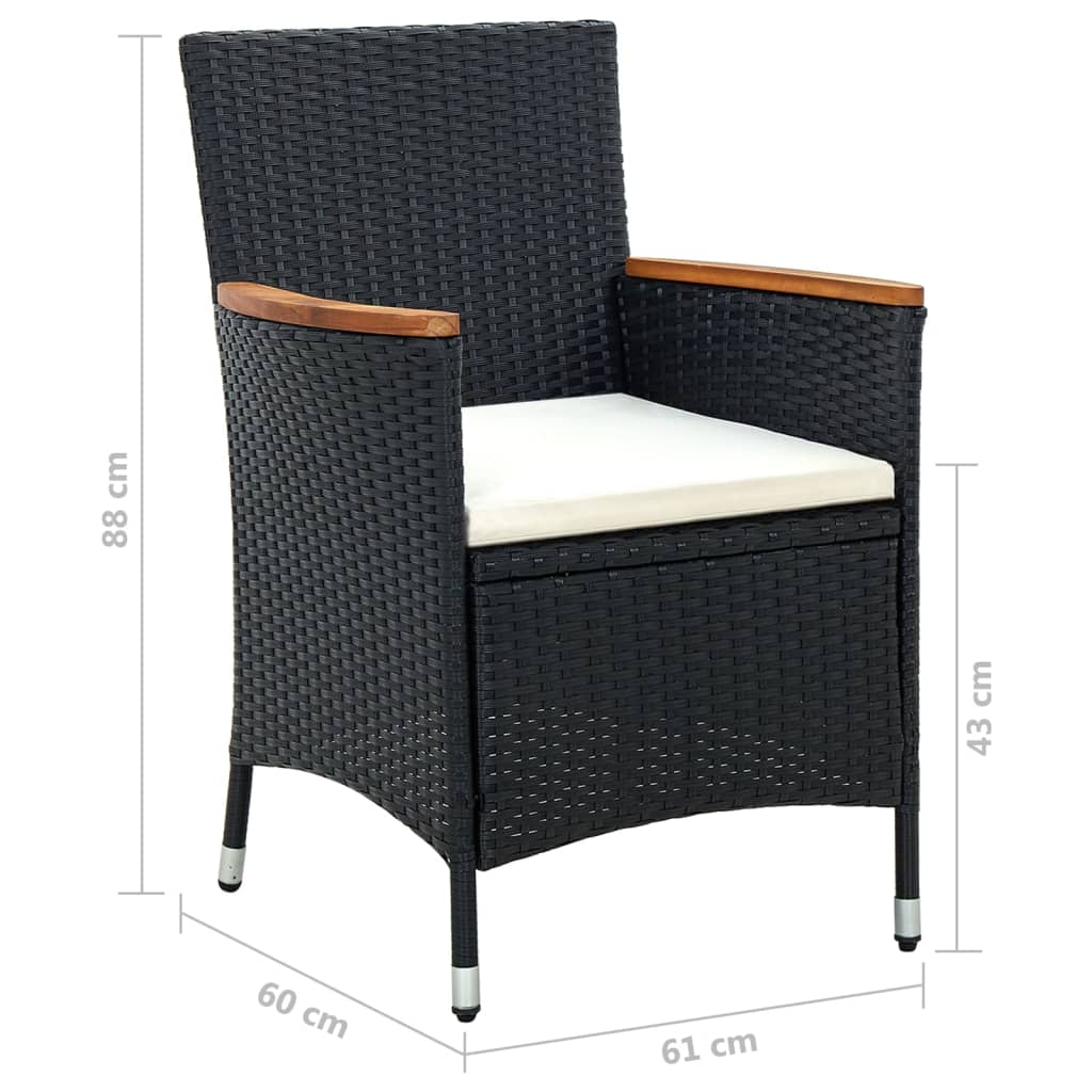 Tuinstoelen 4 st poly rattan