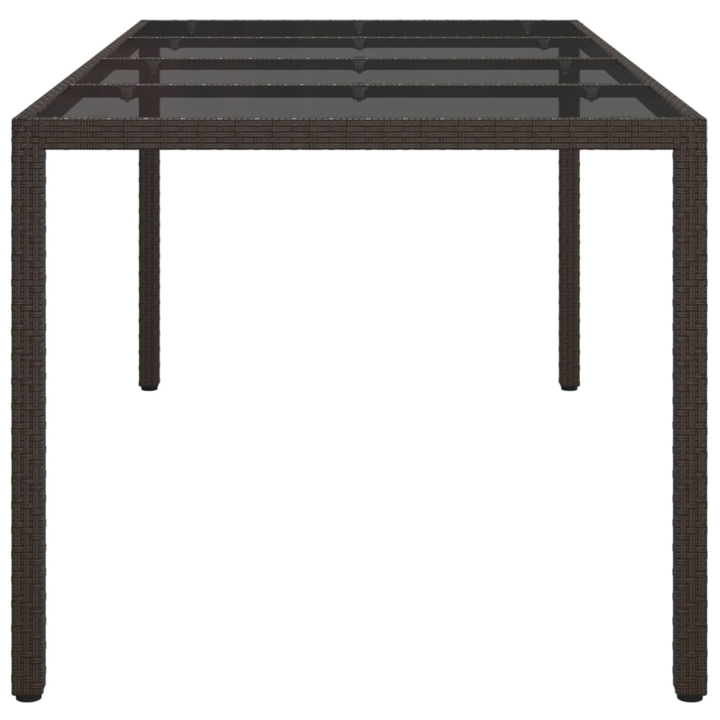 Tuintafel 190x90x75 cm gehard glas poly rattan black