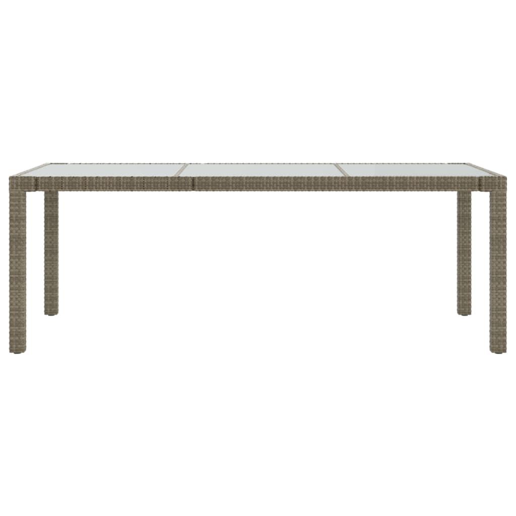 Tuintafel 190x90x75 cm gehard glas poly rattan black