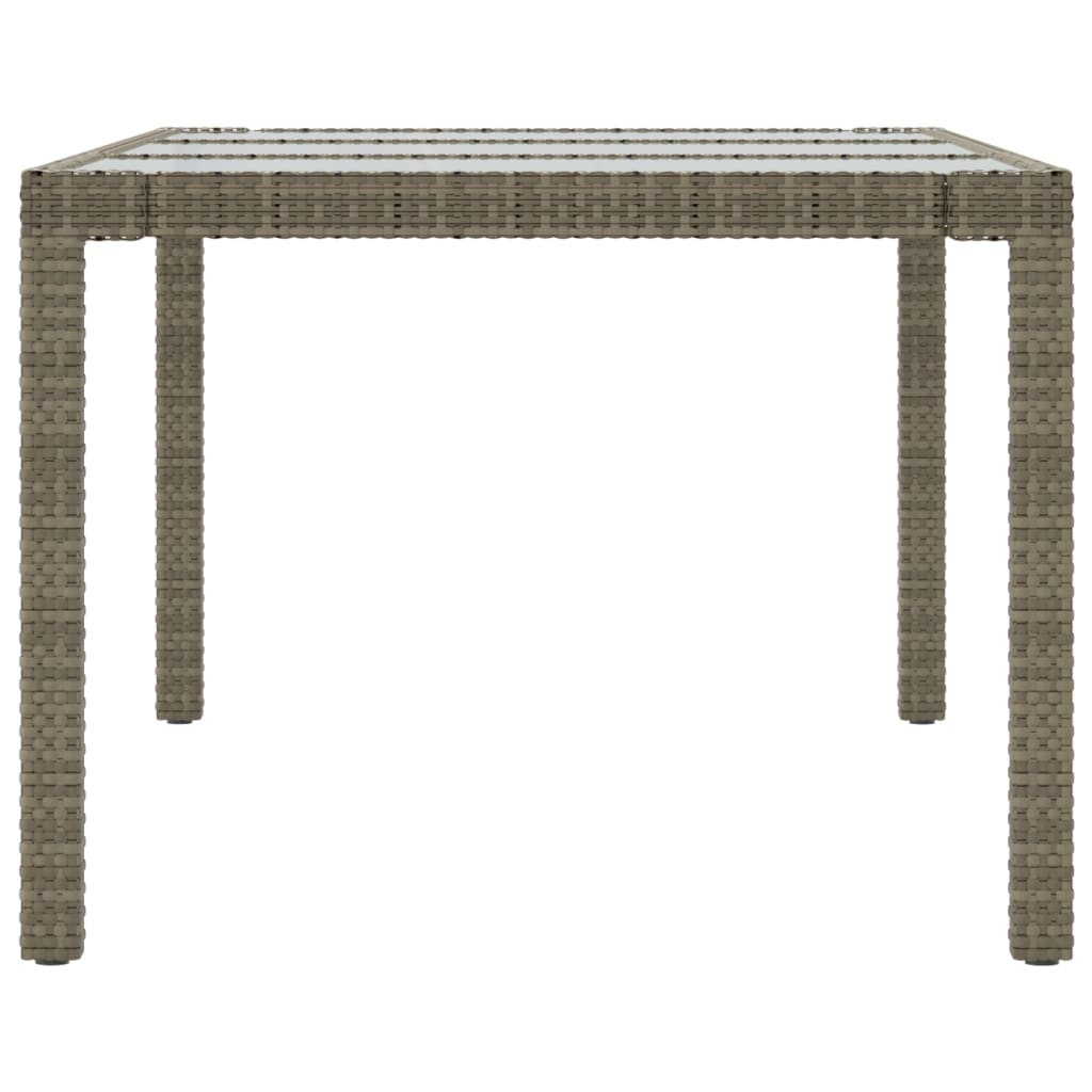 Tuintafel 190x90x75 cm gehard glas poly rattan black